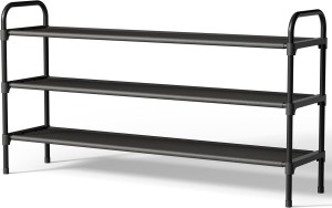 Extra-Long Shoe Rack for Closet, Shoe Organizer for Front Door Entrance, Stackable Shoe Shelf, Detachable Closet Organizers and Storage, 39.0" Wide - 3 Tier, Black